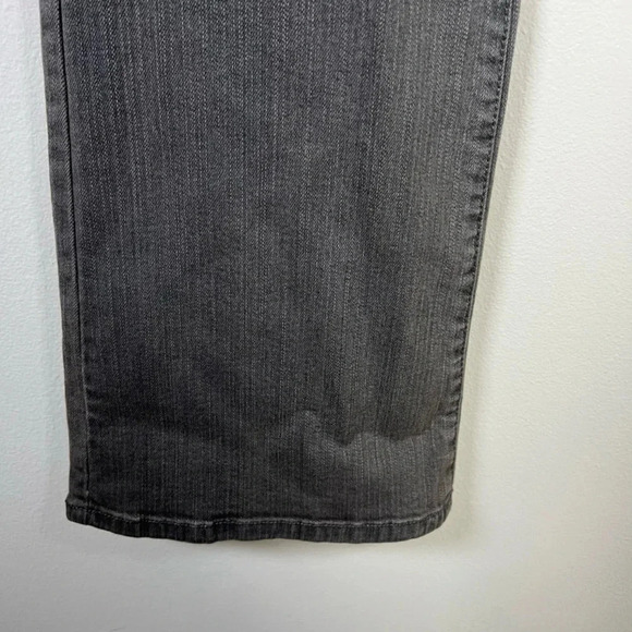 NYDJ Womens Flare Jeans Gray High Rise Stretch Embellished Made in USA 12 Petite - Picture 5 of 12